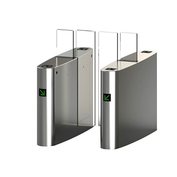 Waist Height Pedestrian Sliding Turnstile Gate with Clear Acrylic Panel and DC 24V Motor
