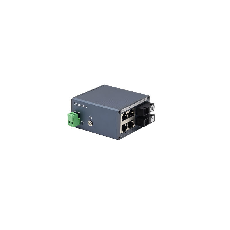 Industrial Mini Fiber Ethernet Switch 2 Fiber 4 RJ45 Ports 100Mbps Fast Ethernet Switch