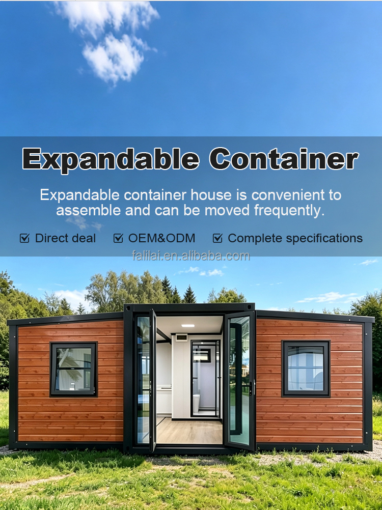 Insulated Modular 20Ft 40Ft Expandable Container House 2 3 4 Bedroom Luxury Portable Outdoor Mall Kitchen Home Sale