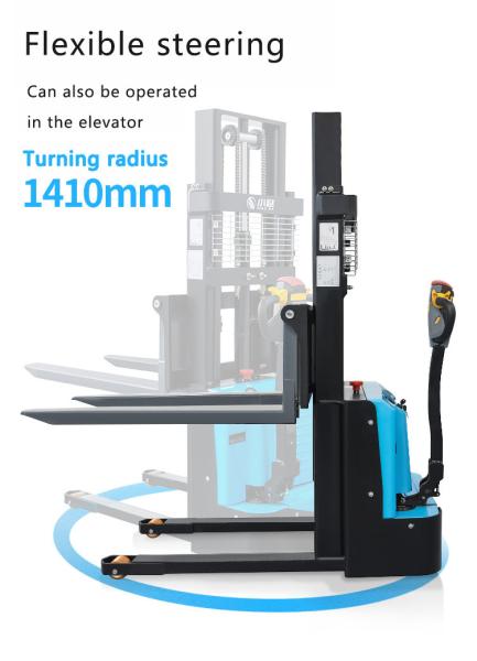 Lead Acid  Full Electric Stacker battery pallet stacker Forklift Stand On High Efficiency
