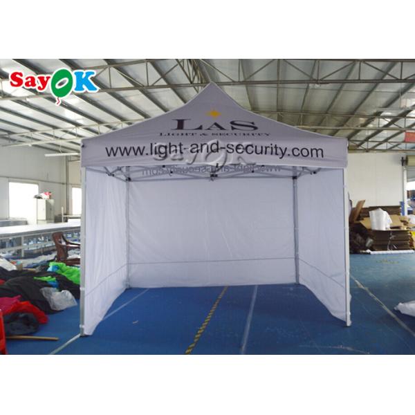 Waterproof Canopy Tent 3 X 3m Aluminum Folding Tent With Three Side Walls Print For Advertising