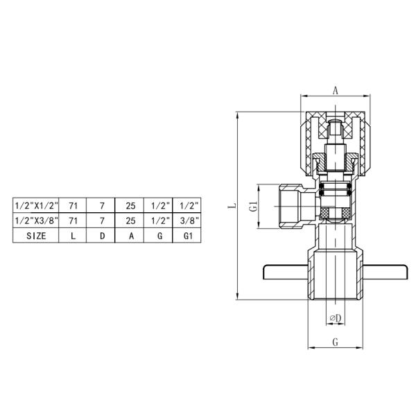 145 PSI Chrome Plated Angle Valve