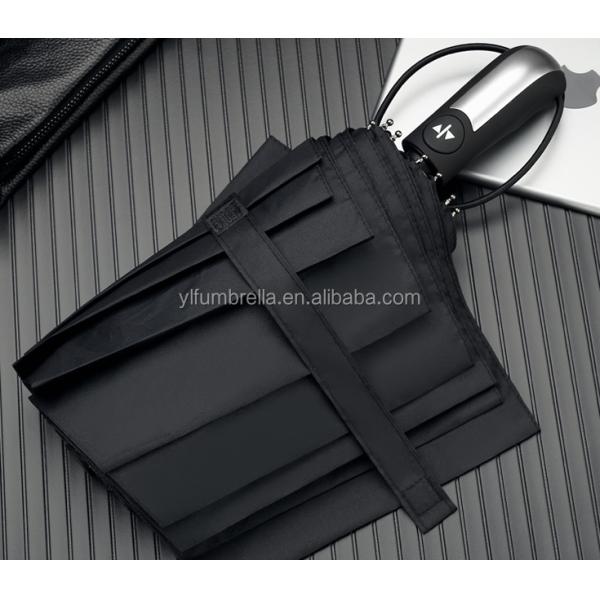 23inch 10K 190T Pongee Automatic Folding Umbrella with Auto Open Close and Steel Shaft