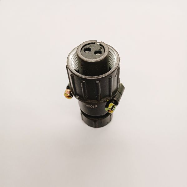 P16 connectors P16K4P 2-Pin Jack Female Socket Waterproof Connector with IP68 Rating, Gold-Plated Terminals, and Aluminum Alloy Casing
