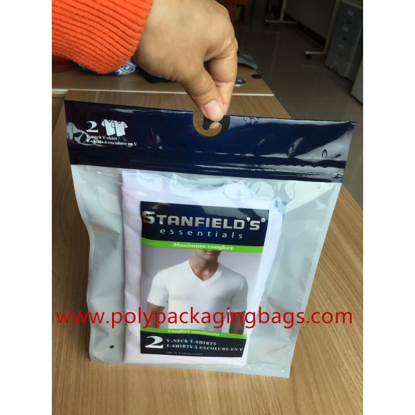 Ziplock Resealable Male Underwear Custom Printed Eco Friendly Apparel Bags OPP / CPP Material