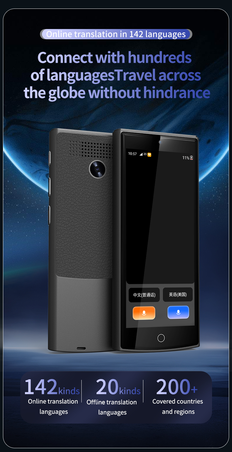 ChatGPT 4G Simcard Translator Instant Two Way Smart Voice Translator Device 142 Languages