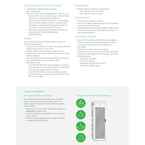 APC Easy UPS 3S 40 KVA 400V 3:3 UPS E3SUPS40KH Для внешних батарей