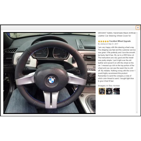 DIY Hand Sewing Black Stitch Suede Steering Wheel Cover for BMW Z4 E85 E86 2003-2016