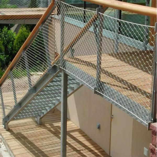 Balustrade Flexible Stainless Steel Cable Netting Anti Corrosion Customized