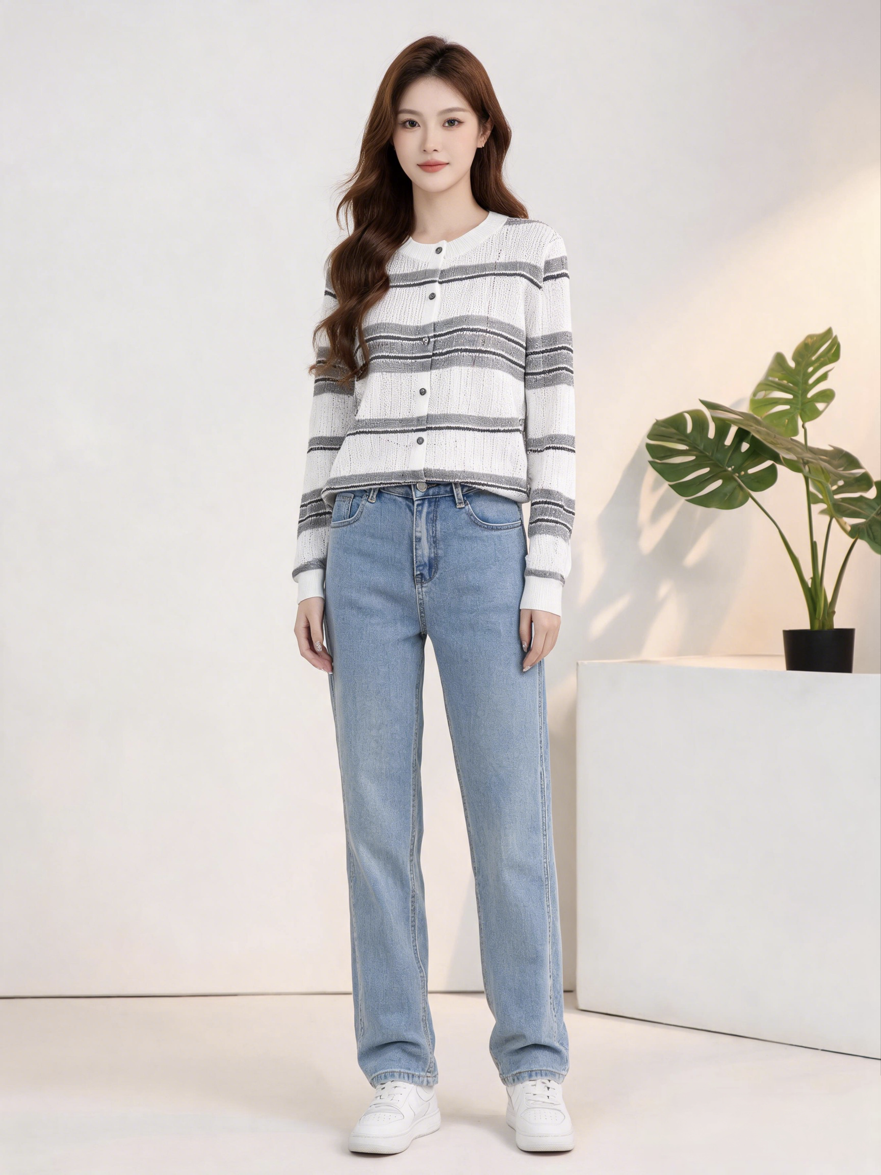 12G Computer Knitted Breathable Cardigan for Women - Custom Knit Top