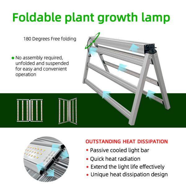 ANROFU 640W Dimmable Full Spectrum LED Grow Lamp Materiais de alumínio Luzes fluorescentes de espectro completo para plantas em crescimento