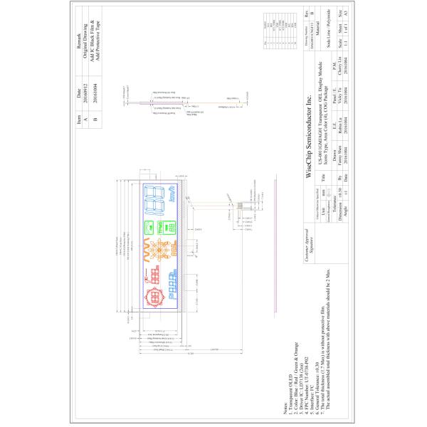 4.1 Inch Transparent OLED Display 800 Brightness With Free Viewing Angle
