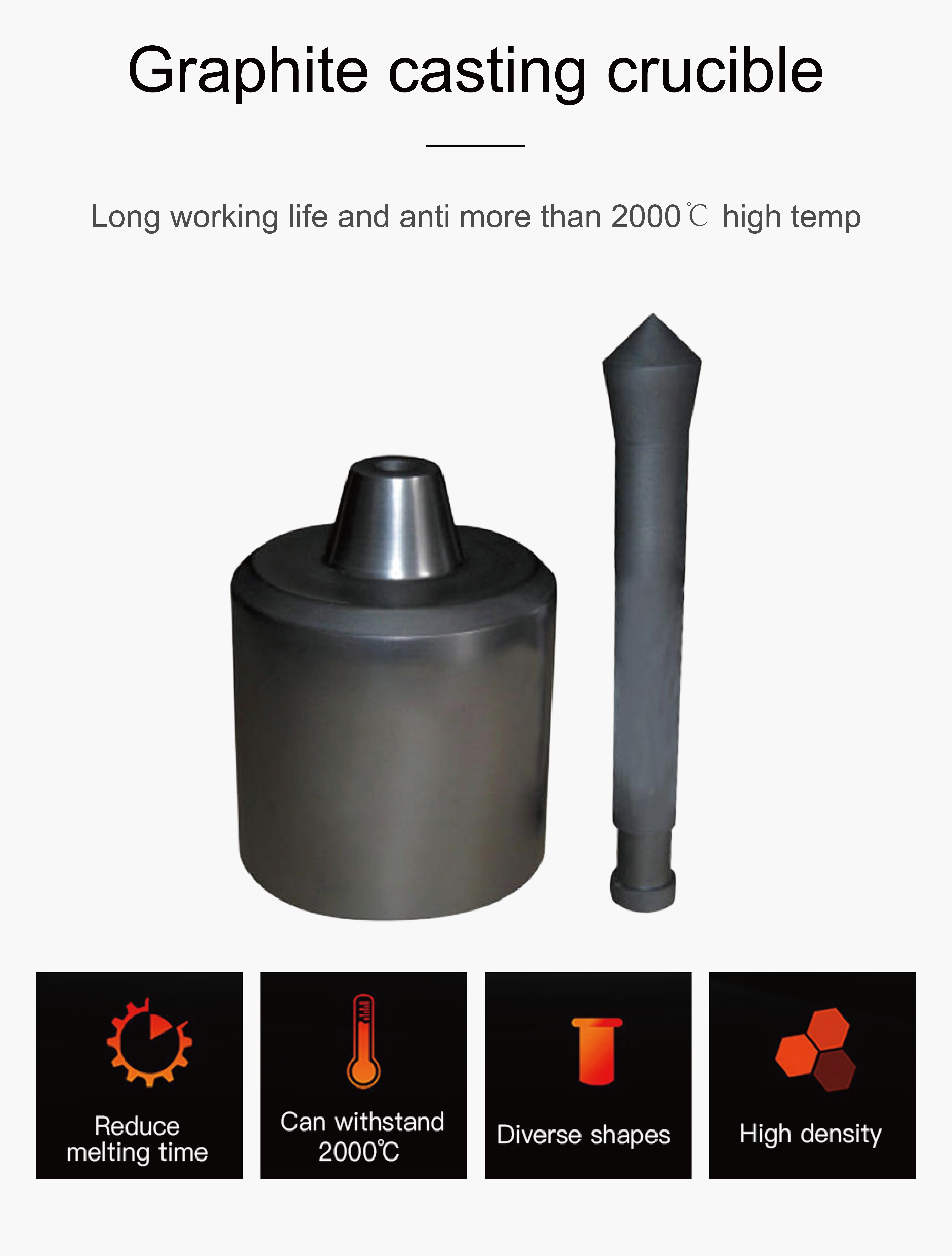 Graphite Casting Crucible & Stopper For Yasui K18