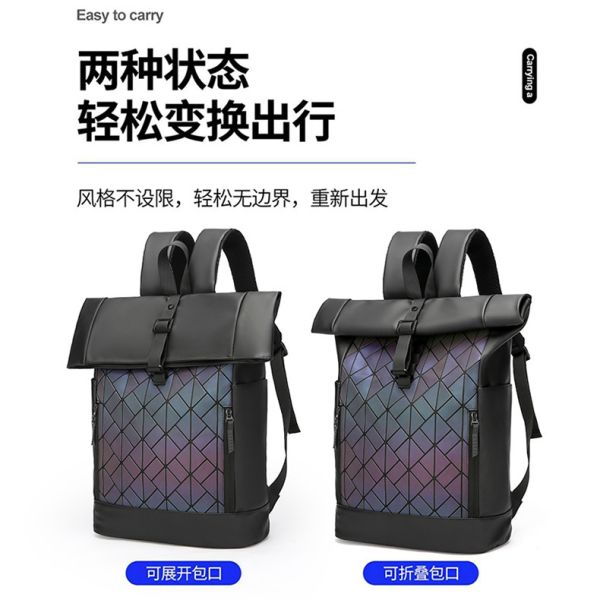 Colefa Male Outdoor Waterproof 16 Inch Computer Rucksack Work Commuting Travel Large Capacity College Student Roll up Backpack