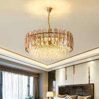 Lustre suspendu LED doré pour salon intérieur moderne et grand rond, décoration d'intérieur, lustre en cristal