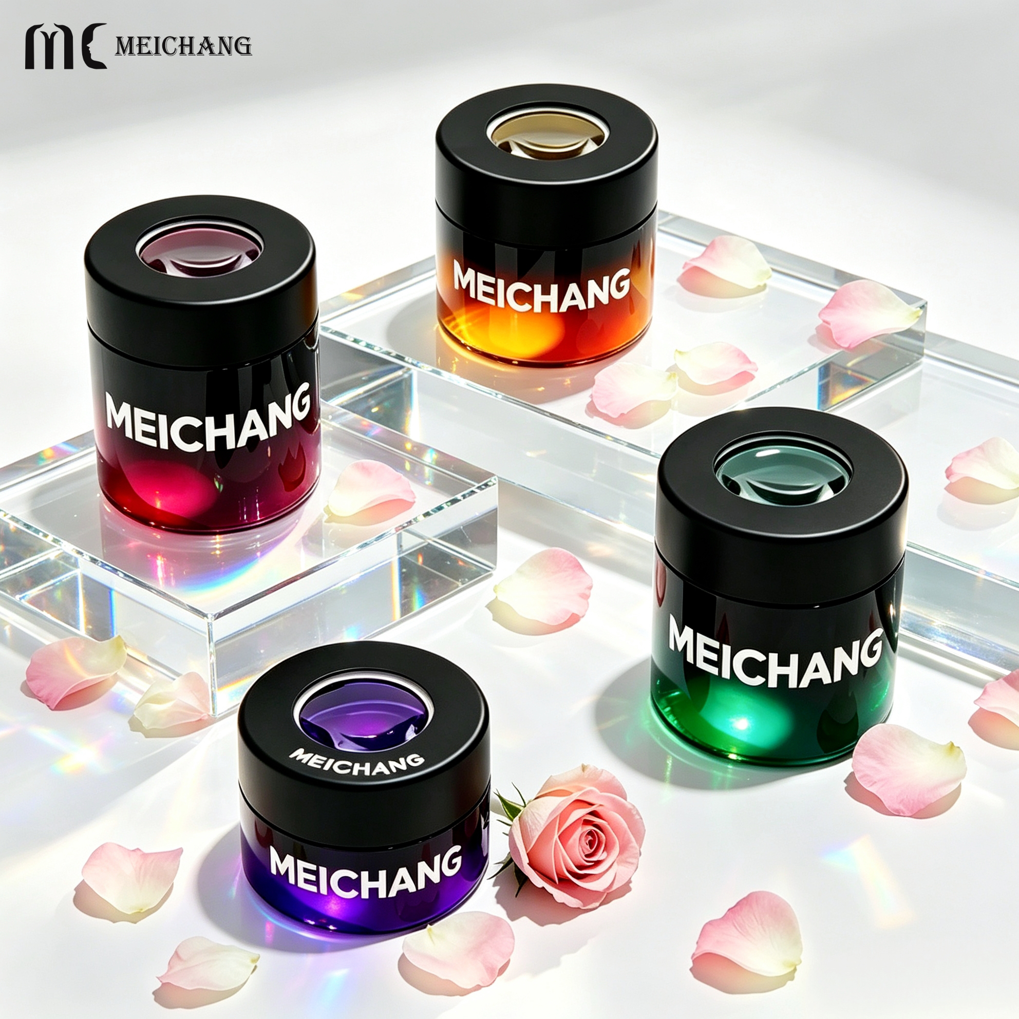 1oz 2oz 3oz 4oz Custom Child Resistant Glass Jar with Viewing Window & Magnifying Lid(MC-G-558)