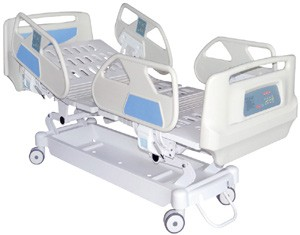 2200mm 950mm Adjustable Electric Hospital ICU Bed in ABS Blue White For Home Use