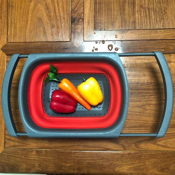 Kitchen Collapsible Colander Over The Sink Strainer 6 Quart Capacity Dishwasher Safe BPA Free