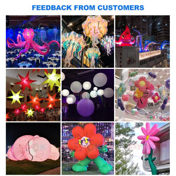 Inflables luz LED colgante inflables flores de loto para decoraciones de bodas escenario publicitario