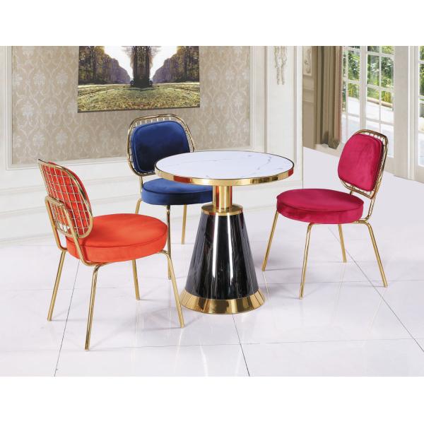 White Nested Space Saving Round Marble Effect Coffee Table