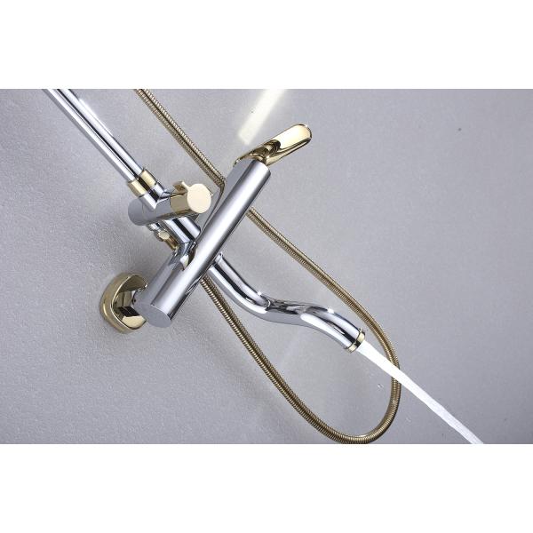 Chrome Finish European Style Vintage Rain Shower Set with Adjustable Hand Shower Head