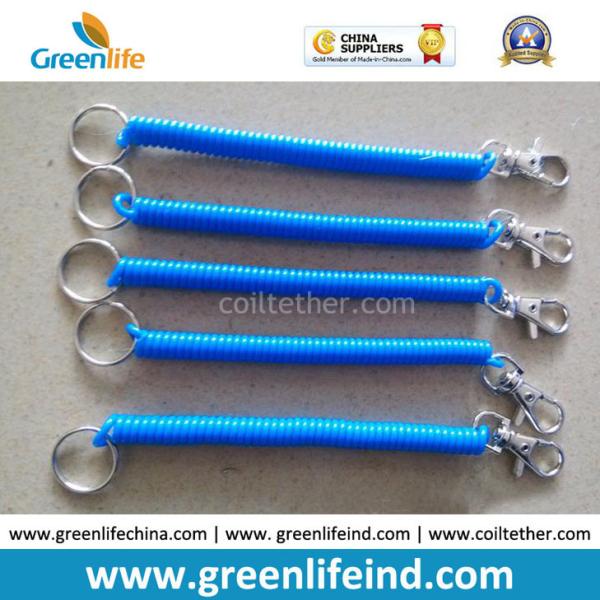 Plastic Custom Color Size Red Spring Spiral Key Holder Lanyard