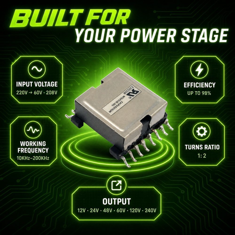 EFD20 SMD High Frequency Flyback Transformer with Ferrite Core and Low Profile