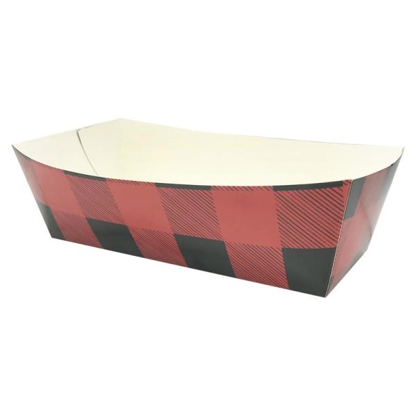 Recyclable Pattern Paper Boat Tray , Paper Food Serving Trays Various Shape