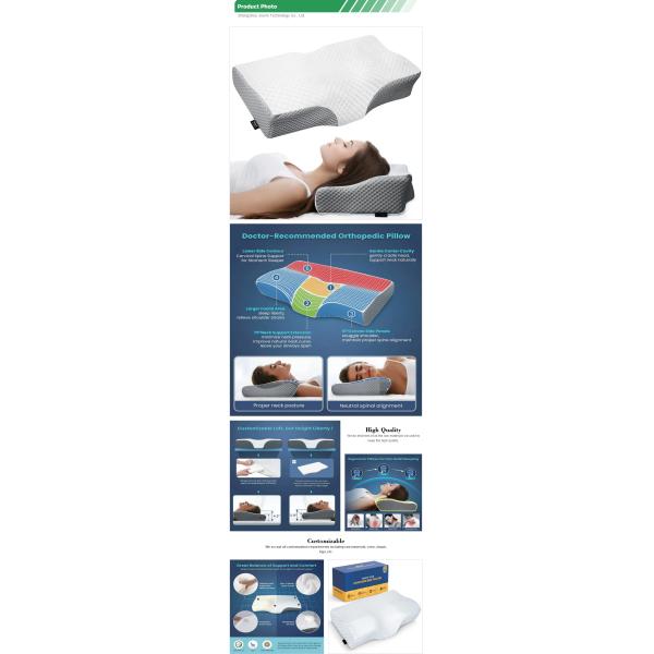 Cervical Spine Graving Pillow for Neck and Analgesic Support Memory Foam Bed Pillow