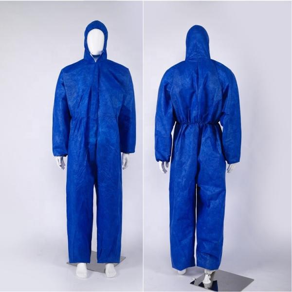 S&J Disposable Coverall with Hood Protection Suit Elastic Wrist Cuff Front Zipper, Water Resistant Premium Type5/6 coveralls