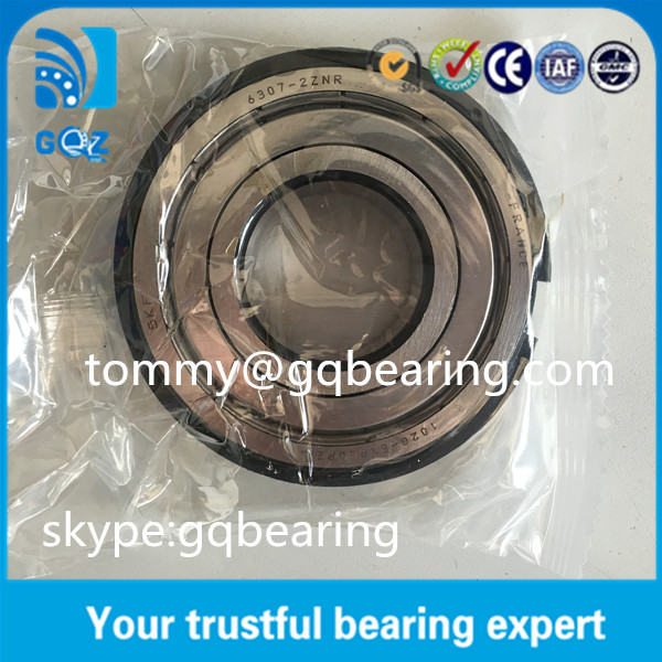 Металлически защищенный SKF 6307-2ZNR глубокорубежный шаровой подшипник со сцепным кольцом