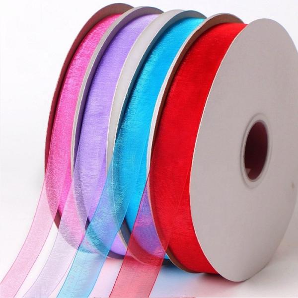 Double Face Style Solid Pink Polyester Organza Ribbon Roll para eficiência