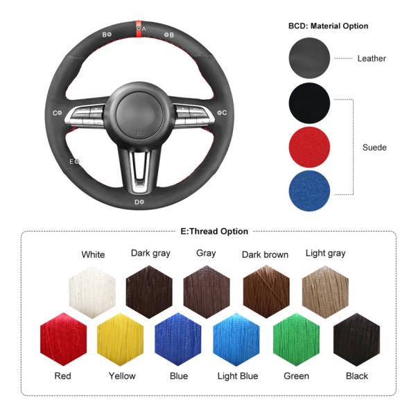 Custom Hand Stitching Soft Suede Steering Wheel Cover for Mazda CX-30 CX30 Mazda 3 Axela 2019-2020