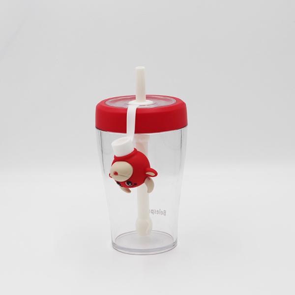 Custom Water Bottle for Kids Plastic Tritan Straw Drinking Children School BPA Free