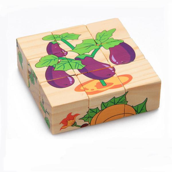 игрушек блоков плода 3.5cm блоки головоломки деревянных животные для детей