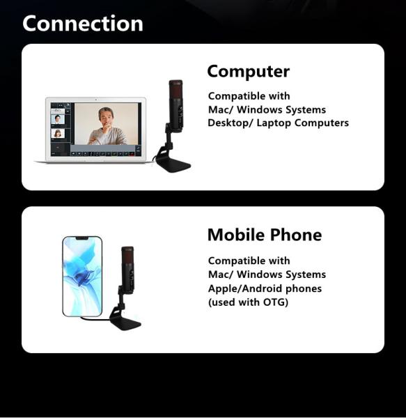 Computer Plug Play USB Recording Microphone With Mute Button CE ROHS