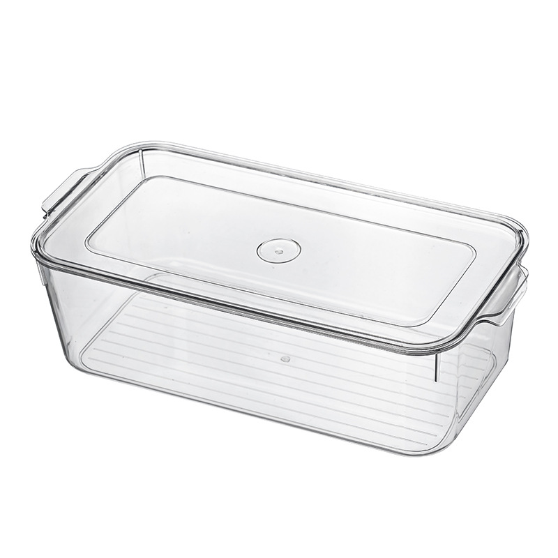 Transparent PET Refrigerator Organizer Bins Stackable Freezer Food Storage Container Home Food Storage Box