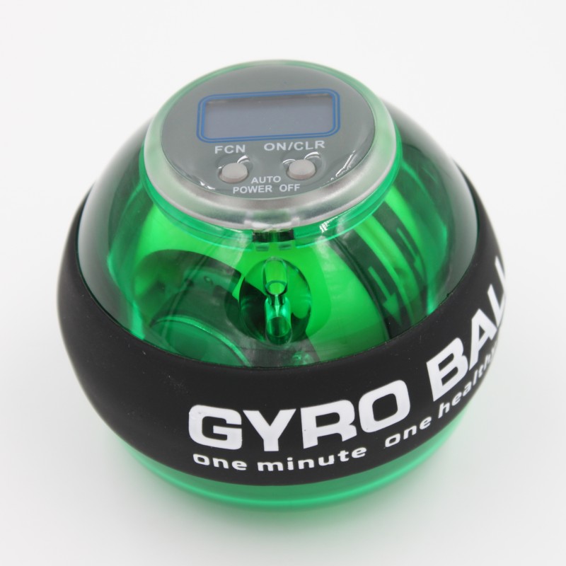 High Quality Green LED Light Speed Meter Portable Wrist Gyro Power Exercise Ball PC+ABS+ZINC ALLOY Fitness Targets for Arm