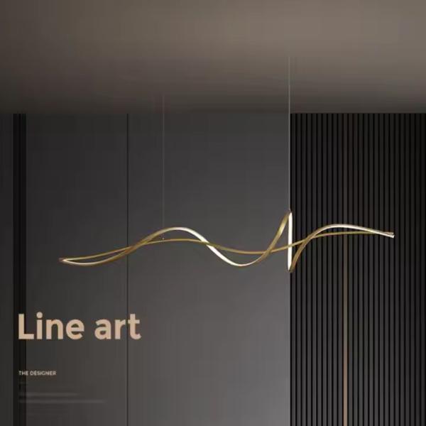 Comedor Lámpara de luces Fluffy Catkins Lineal Italiano Pendant Decoración de luz de lujo Comedor Lámpara de banda larga atenuable