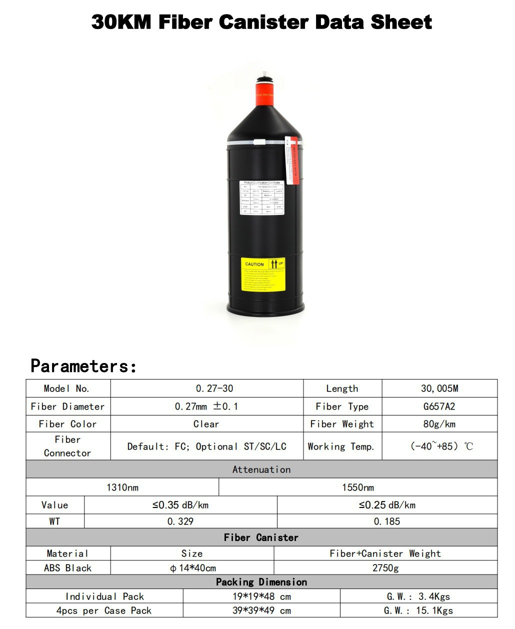 Ultra-Long Range 30km Fiber Optic Canister for Uav