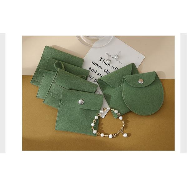 Luxury bag Customized LOGO Green Flannel Anti-Oxidation Jewelry Bag Thickened Microfiber Jewelry Bag Ring Storage Bag