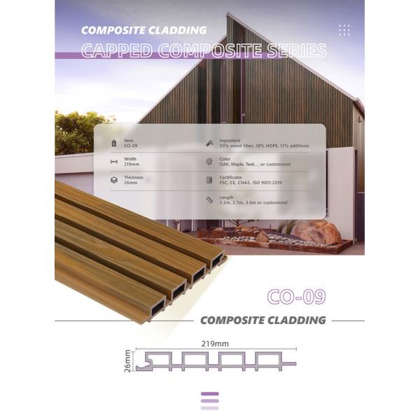плакирование FSC Cetificate квартиры WPC 2.2m на открытом воздухе составное