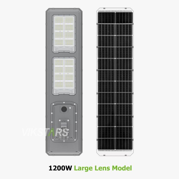 Nouveau lampadaire solaire bidirectionnel IP66 LED Lumière solaire de jardin 600W 900W Tout en un Lampes solaires de paysage