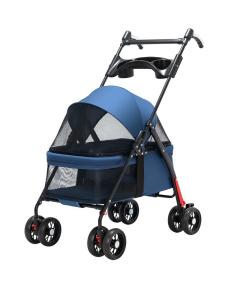 Nylon Pet Rover Stroller Wheelchair , Purple Cat Stroller Wheelchair With