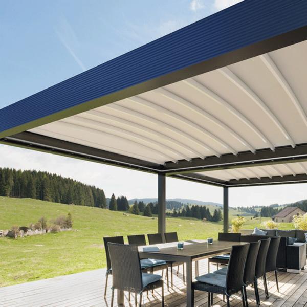 Сплав алюминия газебо дистанционного управления перголы крыши PVC СИД Rainproof Retractable