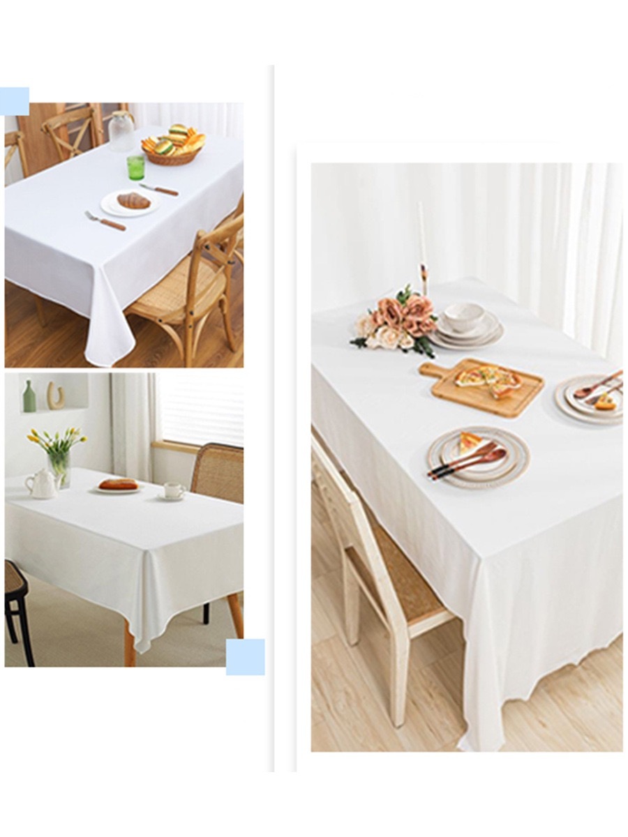 Custom Polyester Table Cloth Blanks Sublimation White Polyester Tablecloth For Wedding Birthday Themed Party Decoration