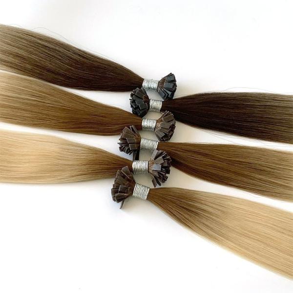 Remy European Hair Extensions Flat Tip Straight Human Hair Pre-Bonded Type Hair Connector
