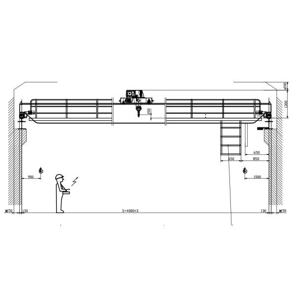 5T Double Beam European Bridge Crane Span 4m Used At The Seaside