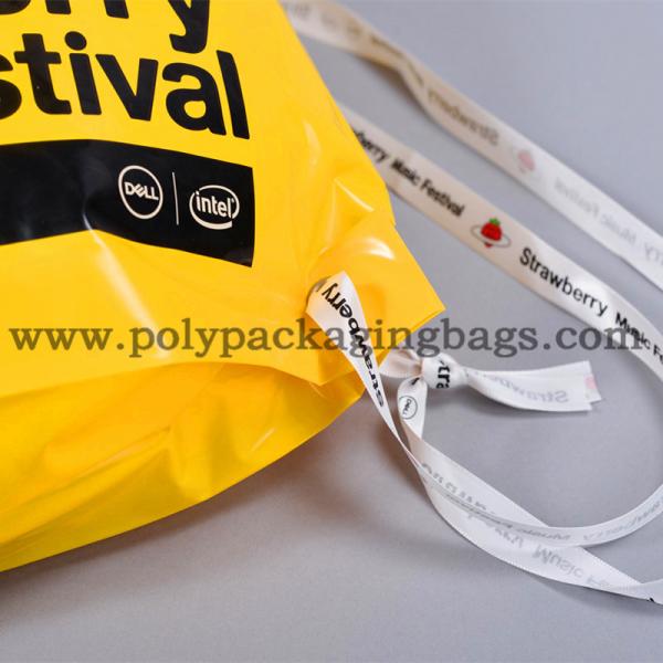 trouxa plástica do cordão do PE de 40L 0.05mm para sacos de plástico do cordão da roupa