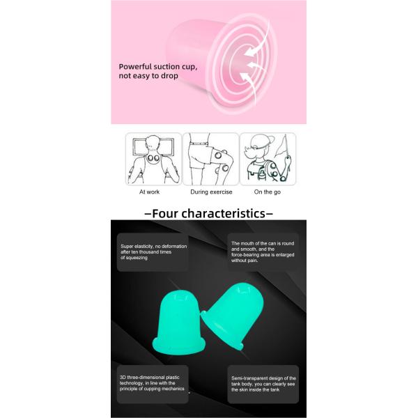 Ясный придавать форму чашки всасывания вакуума массажа 4pcs силикона